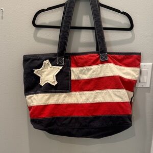 Life Is Good Patriotic Red, White, Blue flag Tote vintage